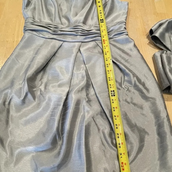 David's Bridal Sleeveless Dress with pockets Bolero Gray size 10 - Picture 6 of 8